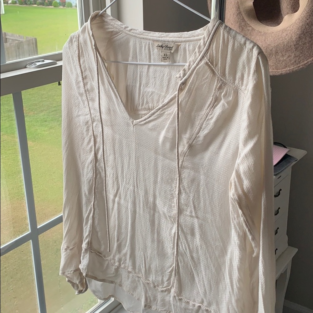 Cream peasant blouse
